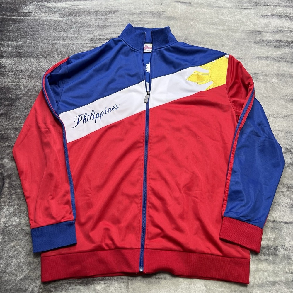 NWT My Philippines 3 Stars and Sun Track Jacket Zipper Men's Large Embroidered